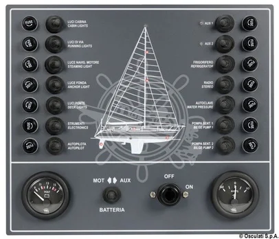 električna ploča sa 14 prekidača - crtež jedrilica