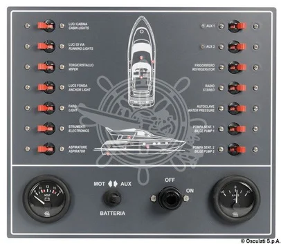 električna ploča sa 14 prekidača - crtež motorni brod