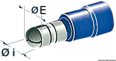 terminali cilindrično izolirani - muški 1/2,5 mm