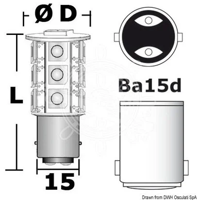 žarulja LED SMD BA15D za male reflektore - 12/24V 2W