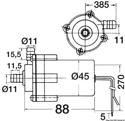 pumpa centrifugalna za umivaonik - 6,6l/min 12V