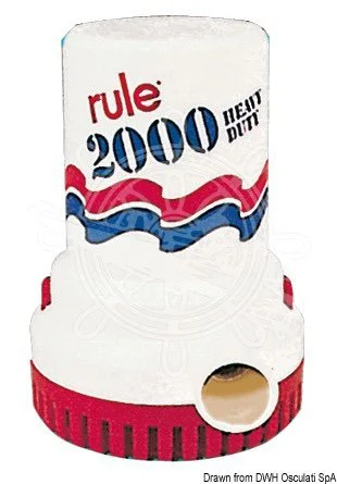 pumpa RULE na uranjanje - model 2000 (10), 135l/min, 12V