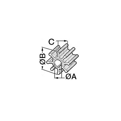 rezervni impeler za pumpe - 14,29/16 x 65 x 50,1 mm