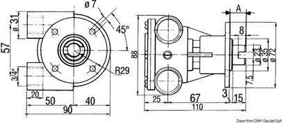 pumpa NAUCO - tip FPR040, s prirubnicom, priključak 3/4", 18 mm