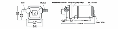 pumpa vode Europump samousisavajuća s 4 ventila -  tip Europump 12, 12V