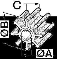 rezervni impeler za pumpe - 12,2 x 19 x 40 mm