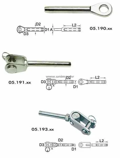 terminal za prešanje od inoxa - okasti - 4 mm