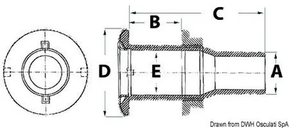 ispust u more plastika/inox - 5/8" x 38 mm