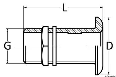 ispust u more, sa navojem 3/4'' - kromirani mesing