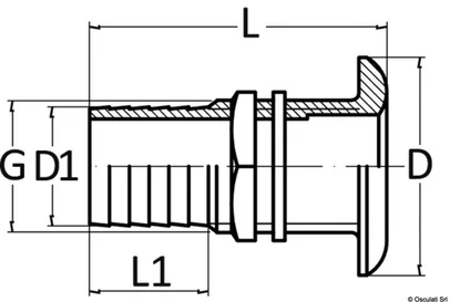 ispust u more sa zaobljenom glavom, s priključkom, 1/2'' x 19* - žuti mesing