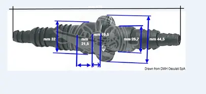 nepovratni ventil plastični 13/20/26 mm