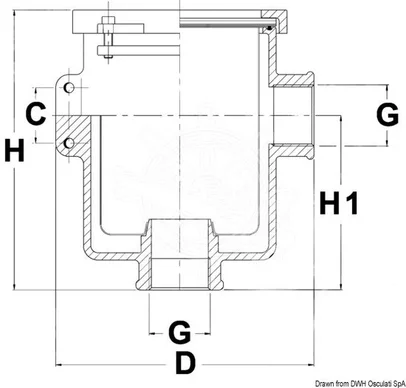 filter za vodu - nikl. mesing OT58 "šalica", 1" 1/4