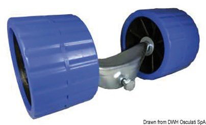 bočni valjak s nosačem pomični - 120 x 75 mm - plavi