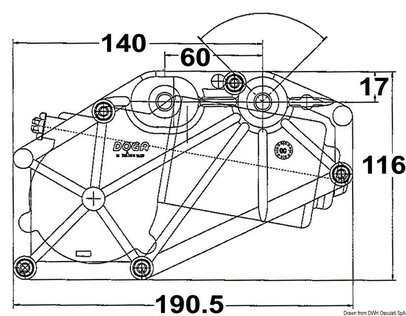 brisač prozora DOGA - crni, kromirani, 24V, 500/700 mm