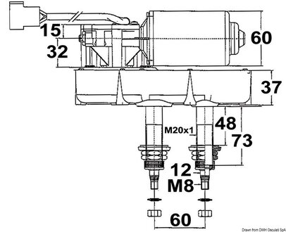 brisač prozora DOGA - crni, kromirani, 24V, 500/700 mm