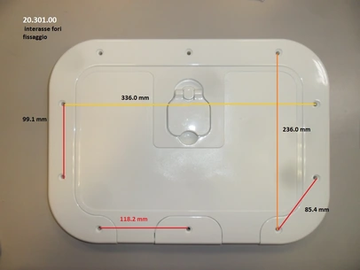 vratašca za inspekciju - bijela, čvrsta protuklizna površina CE - 180x280 mm