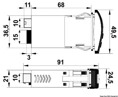 prekidač 12/24V za 2 brisača - max 4 A