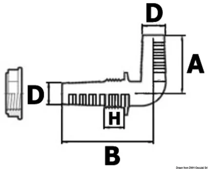 prolaz oplatni od termopolimera - navoj 1/2", 11/13 mm