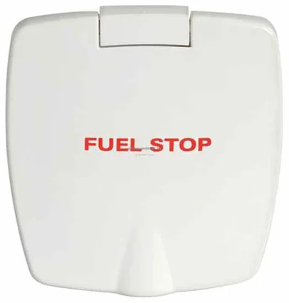 prostor od bijele plastike New Edge - sa natpisom Fuel Stop