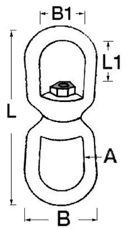 Vrtuljak od pocinčanog čelika za sidrene lance i plutače
