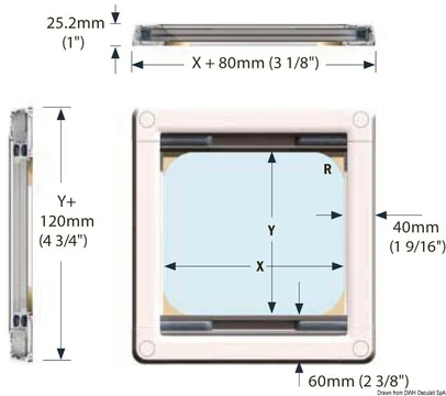 zavjesica DOMETIC Plated SkyScreen za Lewmar 10 - 260x260 mm