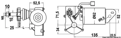 motor serije 30W za brisače - 12V, max 550 mm