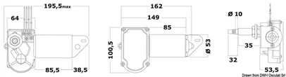 motor serije 20W za brisače - 12V, max 550 mm