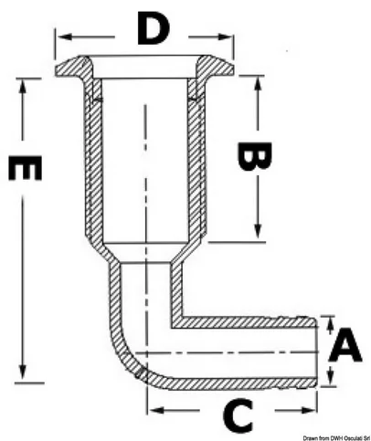 ispust u more pod 90° - tip 1" 1/2