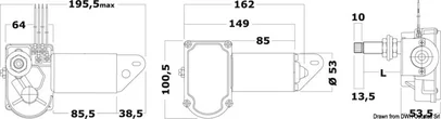 motor serije 20W za ruke brisače i metlice - 12V, 51 mm