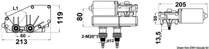 motor serije 70W za brisače - 12V, max 800 mm