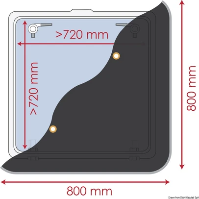 zavjesica za palubne prozore - 800 x 800 mm