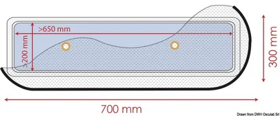 okvir za zaštitu od komaraca za oblo - 700x300 mm