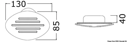 truba ugradbena vanjska bijeli ABS 12 V 70x40