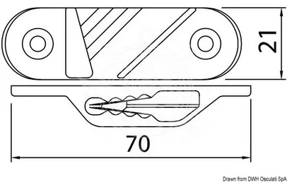 štoper Clamcleats - 3/6 mm, aluminij, specijalni za jedra (CL241)