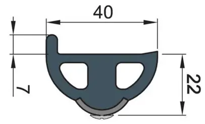 Bottazzo in vinile, bianco, POLY4S, 40x31 mm, rotolo 20 mt (prezzo al metro)