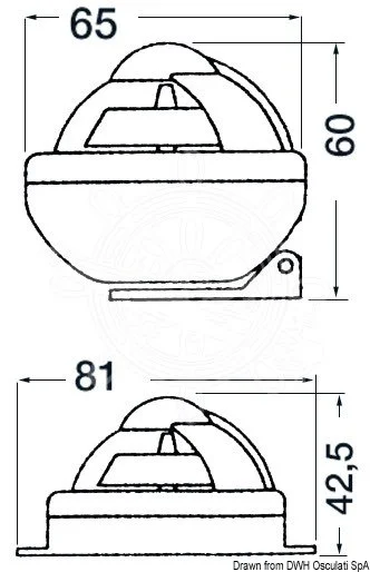 kompas RIVIERA Comet 2" - sa postoljem, crni