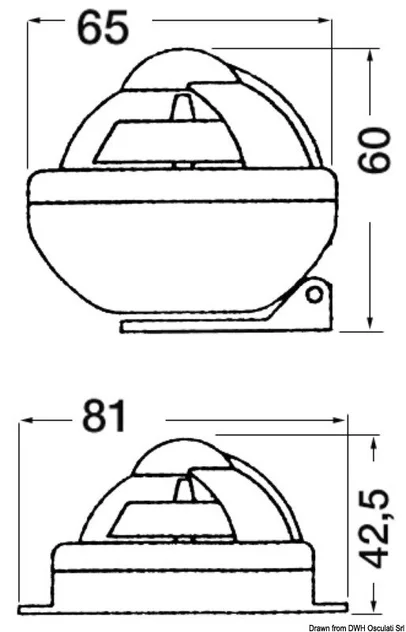 kompas RIVIERA Comet 2" - sa postoljem, sivi