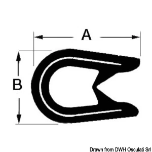 profil za obrubljivanje - bijeli PVC, 16,5x10,5 mm