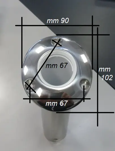 nosač štapa za pecanje - inox, nagnut pod 75°, 230 mm