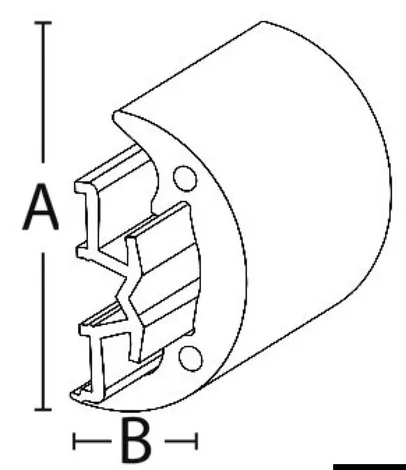 baza profila RADIAL 30 - crna, 30 mm (profil 2 m)