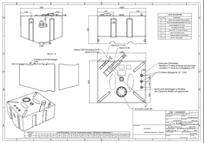 spremnik, rezervoar za benzin/diesel - 353 l, 1000x870x581+43 mm