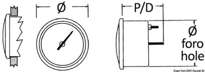 pokazivač nivoa goriva GUARDIAN 0-180 ohm - crni, 12V