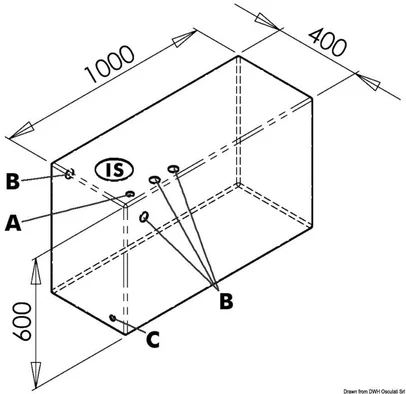 spremnik za pitku vodu - tvrdi, 215 l, 1000x400x600 mm