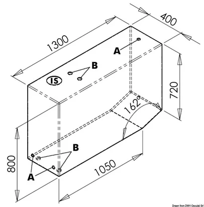 spremnik za pitku vodu - tvrdi, 390 l, 1300x400x800 mm