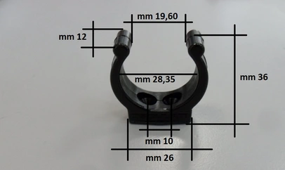 držač plastični za vesla/ručke, jači tip - 30 mm, crni