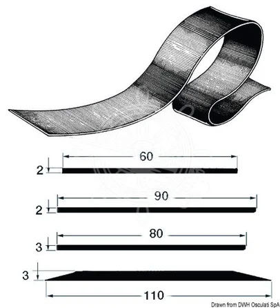 profil za kobilicu ili za bok gumenjaka od EPDM - 60x2 mm, sivi