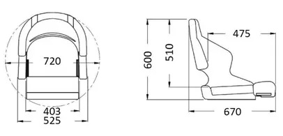 Sjedalo anatomsko obloženo sa flip up-om H52