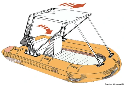 teleskopska tenda za Roll Bar - prednja, širina 145/155 cm, bijela