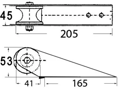 pramčana vodilica za mala plovila 205x45x53 mm