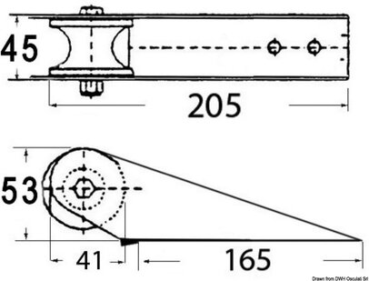 pramčana vodilica za mala plovila 205x45x53 mm